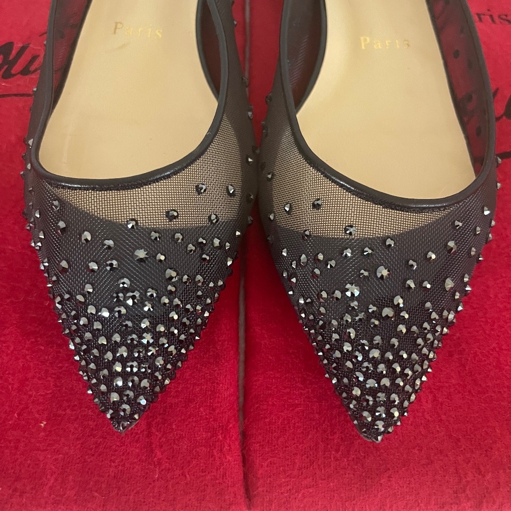 Christian Louboutin Studded Follies Strass Ballet Flats